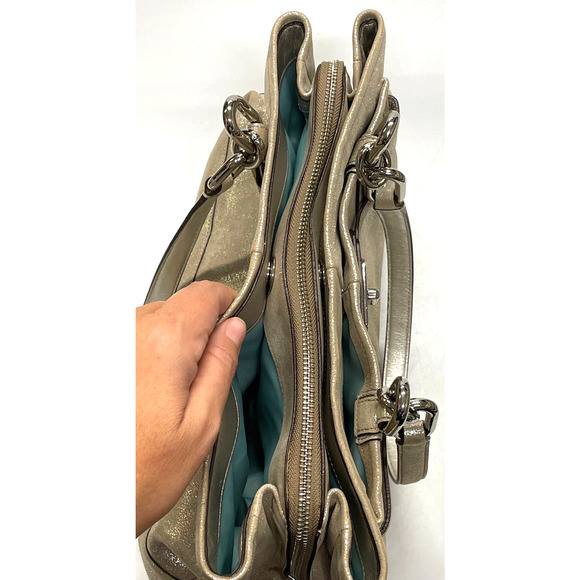 Coach Chelsea Jayden Metallic Leather Carryall Satchel Tote Bag M1173-19398 - Picture 6 of 11